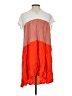 Unbranded Color Block Orange Casual Dress Size S - photo 2