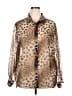 Maggie Barnes 100% Polyester Animal Print Gold Long Sleeve Blouse Size 20W - photo 1