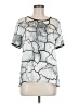 Ronen Chen Silver Short Sleeve Blouse Size 6 (1) - photo 1