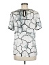 Ronen Chen Silver Short Sleeve Blouse Size 6 (1) - photo 2