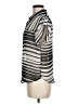 Lily Star Stripes Silver Short Sleeve Blouse Size M - photo 5