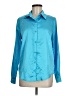 Shein 100% Polyester Color Block Blue Long Sleeve Blouse Size 6 - photo 1