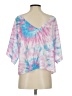 Pink Lily 100% Polyester Tie-dye Pink Short Sleeve Blouse Size S - photo 2
