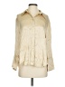 Zara Metallic Ivory Long Sleeve Blouse Size XS - photo 1