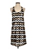 Alya 100% Polyester Chevron-herringbone Brown Black Casual Dress Size S - photo 1