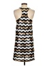 Alya 100% Polyester Chevron-herringbone Brown Black Casual Dress Size S - photo 2