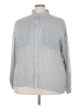 dazz 100% Polyester Houndstooth Gray White Long Sleeve Blouse Size 3X - photo 1