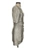 Alice + Olivia 100% Polyester Metallic Silver Gold Cocktail Dress Size 2 - photo 4