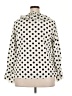 Shein Curve 100% Polyester Polka Dots Ivory Long Sleeve Blouse Size 2X - photo 2