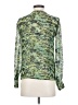 BCBGMAXAZRIA 100% Silk Green Long Sleeve Silk Top Size XXS - photo 2