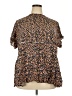 BLOOMCHIC Animal Print Brown Short Sleeve Blouse Size 22 - 24 - photo 1