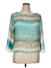 Unbranded 100% Polyester Teal 3/4 Sleeve Blouse Size XL - photo 1