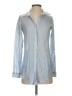 Bershka 100% Cotton Blue Long Sleeve Button-Down Shirt Size S - photo 1