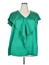 Lane Bryant 100% Polyester Green Short Sleeve Blouse Size 18 - photo 1