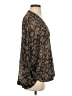BLOUSE Brown Long Sleeve Blouse Size S - photo 4