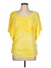 JM Collection Yellow Short Sleeve Top Size L - photo 1