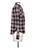 Vanity 100% Polyester Plaid Burgundy Long Sleeve Blouse Size S - photo 4