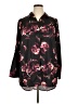 Roaman's 100% Polyester Floral Black 3/4 Sleeve Blouse Size 16 - photo 1
