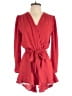 Fraiche by J 100% Polyester Solid Red Romper Size S - photo 1