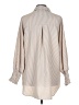Unbranded 100% Polyester Stripes Tan Long Sleeve Blouse Size L - photo 2
