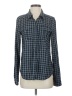 Paige Plaid Blue Long Sleeve Button-Down Shirt Size S - photo 1