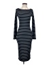 Just Fab Stripes Blue Casual Dress Size S - photo 1