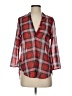 Teenbell 100% Polyester Plaid Red 3/4 Sleeve Blouse Size S - photo 1
