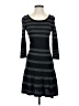 Studio M Stripes Gray Casual Dress Size S - photo 1