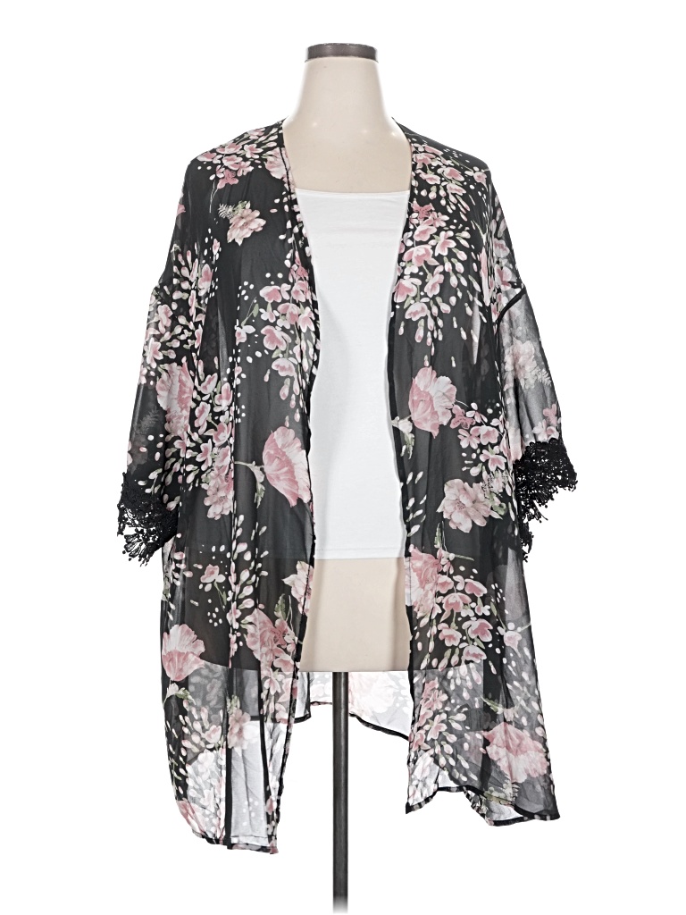 Pre-owned Emery Rose Kimono In Black