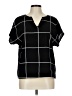 Emery Rose 100% Polyester Black Short Sleeve Blouse Size L - photo 1