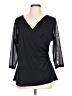 Coldwater Creek 100% Polyester Black 3/4 Sleeve Blouse Size L - photo 1