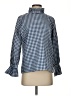 Elisabeth Williams Checkered-gingham Blue 3/4 Sleeve Blouse Size 0 - photo 1