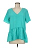 Caramela 100% Polyester Teal Short Sleeve Blouse Size M - photo 1