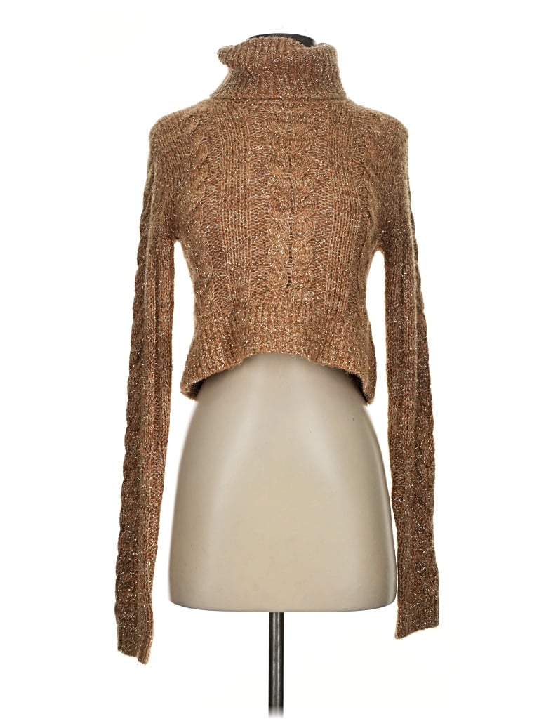 Pre-owned Pilcro Long Sleeve Top Gold Turtleneck Tops