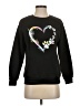 Shein 100% Polyester Hearts Black Sweatshirt Size XS - photo 1