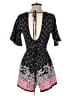 Blue Rain 100% Rayon Paisley Black Romper Size S - photo 2