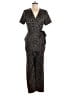 Ivanka Trump Animal Print Brown Gold Jumpsuit Size 8 - photo 1