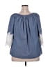 Unique Spectrum Blue 3/4 Sleeve Blouse Size 2X - photo 2