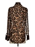 Shein 100% Polyester Animal Print Brown Long Sleeve Blouse Size 4 - photo 2