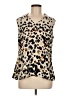 CAbi 100% Polyester Animal Print Ivory Sleeveless Blouse Size M - photo 1