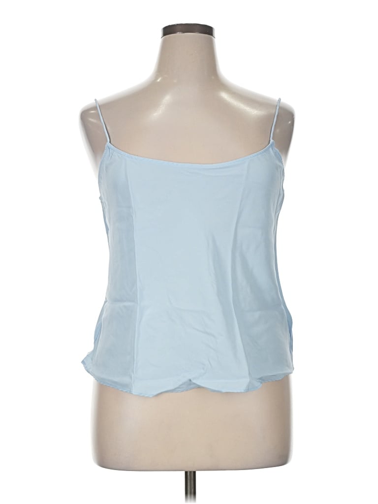 Pre-owned Ayr Sleeveless Silk Top Blue Sweetheart Neckline Tops