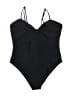 Unbranded Solid Black One Piece Swimsuit Size L - photo 2