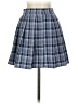 Shein 100% Polyester Plaid Blue Casual Skirt Size 2 - photo 1