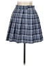 Shein 100% Polyester Plaid Blue Casual Skirt Size 2 - photo 2