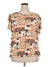 Above and Beyond Brown Short Sleeve Blouse Size 2X - photo 1
