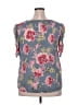 Ann Taylor LOFT 100% Polyester Gray Short Sleeve Blouse Size XXL - photo 2