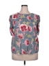 Ann Taylor LOFT 100% Polyester Gray Short Sleeve Blouse Size XXL - photo 1