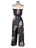 Olivaceous Floral Gray Jumpsuit Size S - photo 2