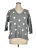 Cable & Gauge Hearts Gray Pullover Sweater Size 1X - photo 1