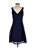 Express 100% Polyester Chevron-herringbone Blue Cocktail Dress Size 4 - photo 2